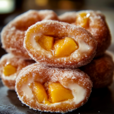 Classic Peach Cobbler Cheesecake Donuts
