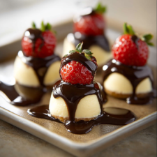 Chocolate Covered Cheesecake Strawberries