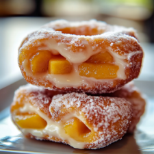 Classic Peach Cobbler Cheesecake Donuts